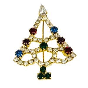 Eisenberg Ice Vintage Rainbow Christmas Tree Brooch